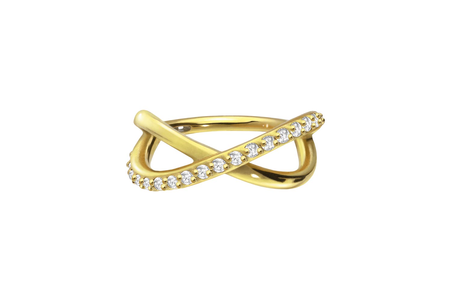 Chirurgenstahl Segmentring Clicker Piercing UNENDLICHKEIT + EINGEFASSTE KRISTALLE